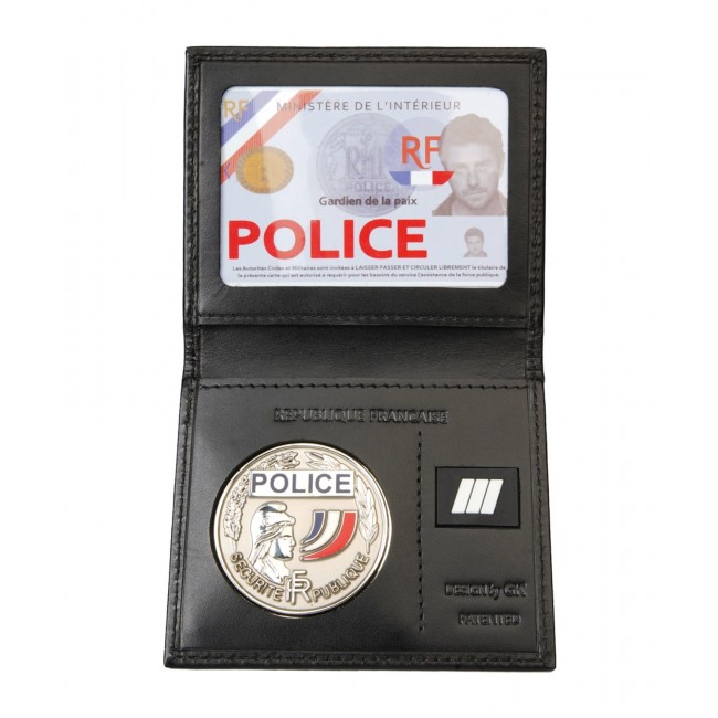 Porte-badge/carte d'identité tactique avec tour de cou, noir
