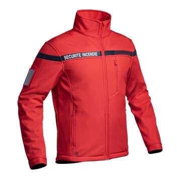 Veste Softshell SÉCU-ONE Sécurité Incendie rouge A10