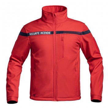 Veste Softshell SÉCU-ONE Sécurité Incendie rouge A10