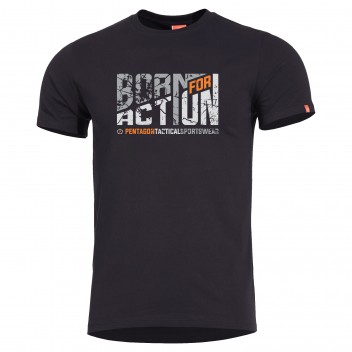 T-shirt AGERON BORN FOR ACTION 01 - Noir