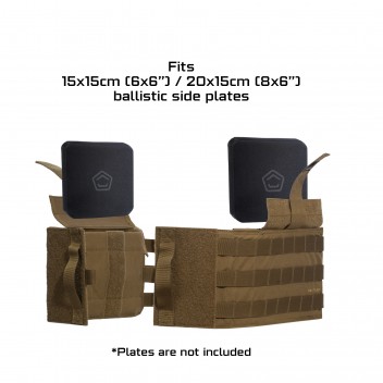 Lateral de Gilet pour plaques balistiques 15X15 cm ou 20X15 cm (X2) 03 - Coyote