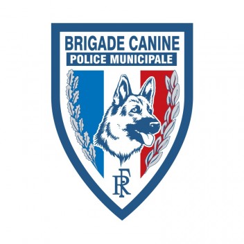 Ecusson plastifié en relief 65 x 90 mm Police Municipale Brigade Canine