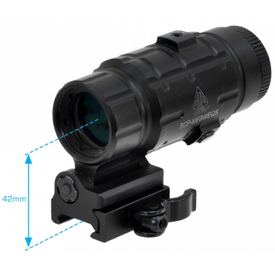 Magnifier X3 Rabattable, QD, W/E réglable UTG*