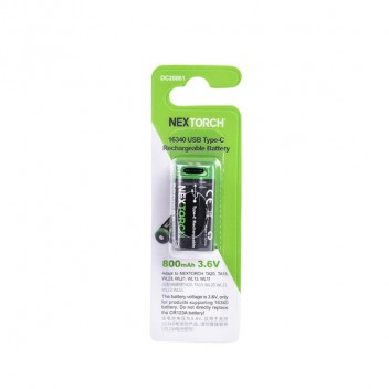 Batterie Rechargeable 16340 USB CR123A 800 mAh 3.6V