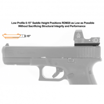 Support RDM Super Slim vue arrière Glock UTG*