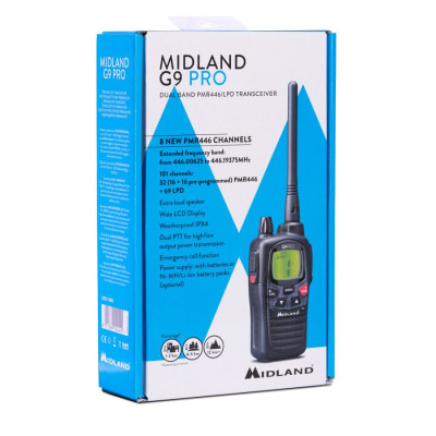 Talkie-walkie G9 Pro 12Km IPX4 Noir Midland