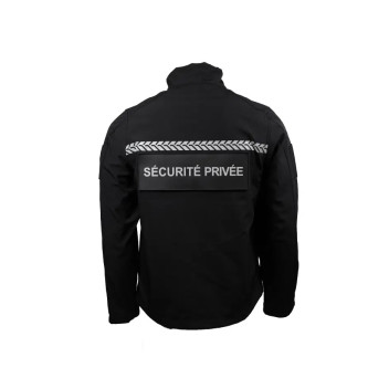 Softshell sécurité privée avec bandes HV Noir – GK SAFETEK