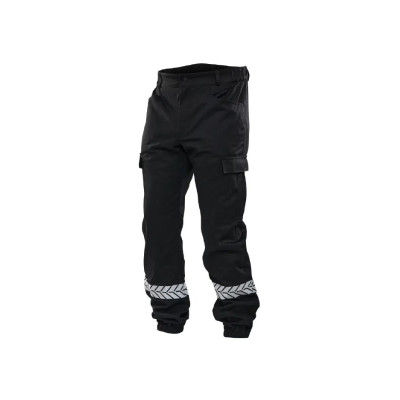 Pantalon sécurité privée noir avec bandes HV – GK SAFETEK