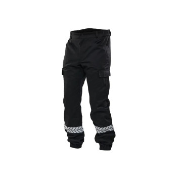 Pantalon sécurité privée noir avec bandes HV – GK SAFETEK