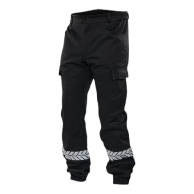 Pantalon sécurité privée noir avec bandes HV – GK SAFETEK