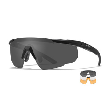 Lunettes protection balistiques Saber Adv. Noir écrans fumé/incolore/orange