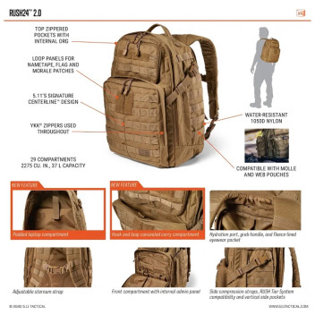 Sac à dos Rush 24 2.0 5.11Tactical 134 KANGAROO