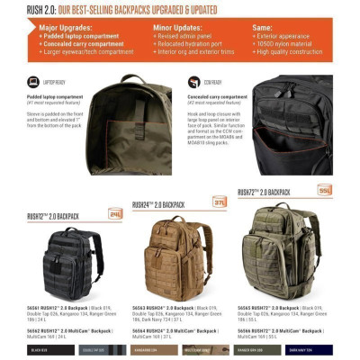 Sac à dos Rush 12 2.0 multicam 5.11 Tactical ADAROM face